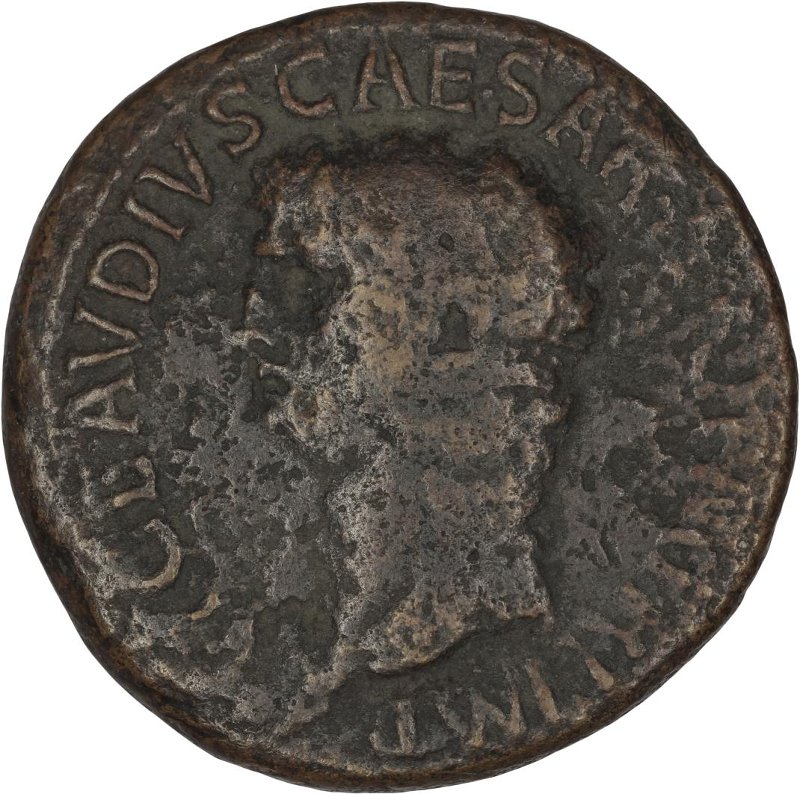 Римская империя · Claudius · Dupondius · I в., аверс, Федеральное государственное бюджетное учреждение культуры "Государственный музей изобразительных искусств имени А.С. Пушкина"