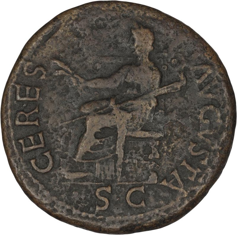 Римская империя · Claudius · Dupondius · I в., реверс, Федеральное государственное бюджетное учреждение культуры "Государственный музей изобразительных искусств имени А.С. Пушкина"