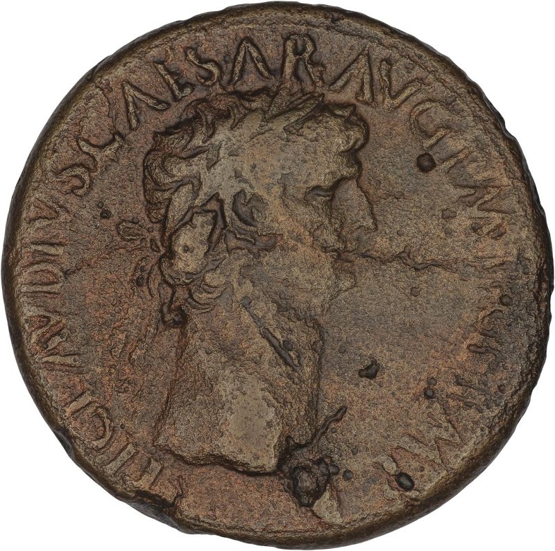 Римская империя · Claudius · Sestertius · I в., аверс, Федеральное государственное бюджетное учреждение культуры "Государственный музей изобразительных искусств имени А.С. Пушкина"