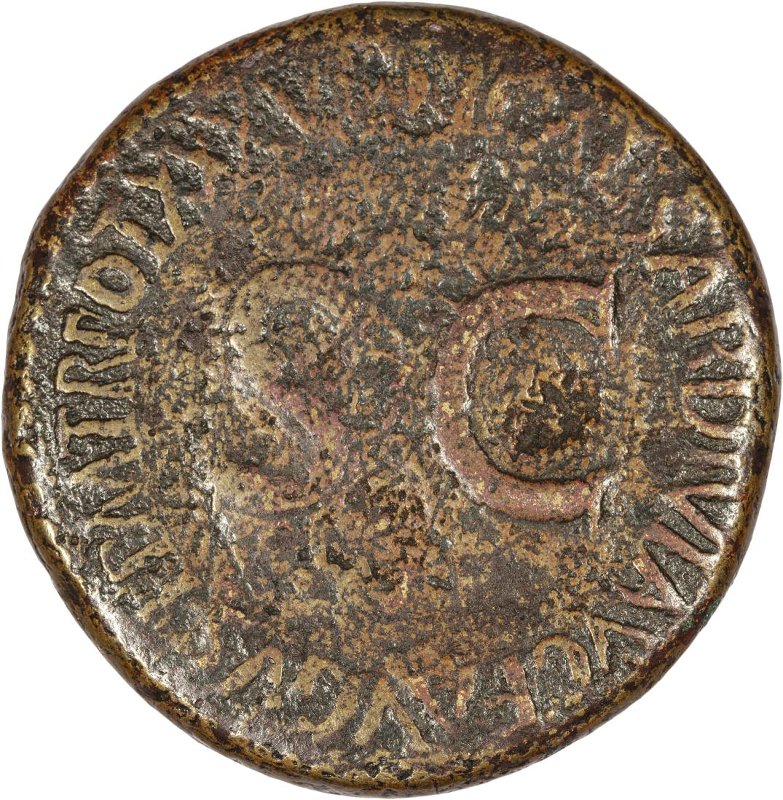 Римская империя · Tiberius · Sestertius · I в., реверс, Федеральное государственное бюджетное учреждение культуры "Государственный музей изобразительных искусств имени А.С. Пушкина"