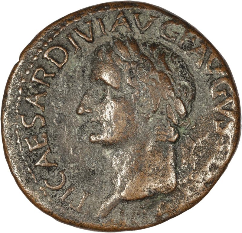 Римская империя · Tiberius · As · I в., аверс, Федеральное государственное бюджетное учреждение культуры "Государственный музей изобразительных искусств имени А.С. Пушкина"