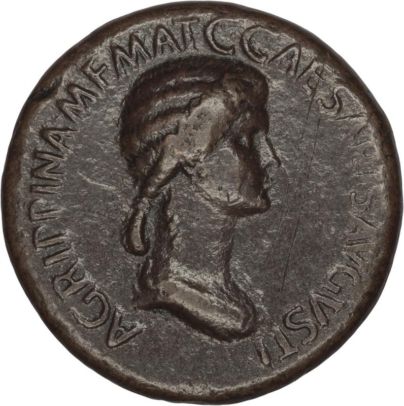 Римская империя · Sestertius · I в., аверс, Федеральное государственное бюджетное учреждение культуры "Государственный музей изобразительных искусств имени А.С. Пушкина"