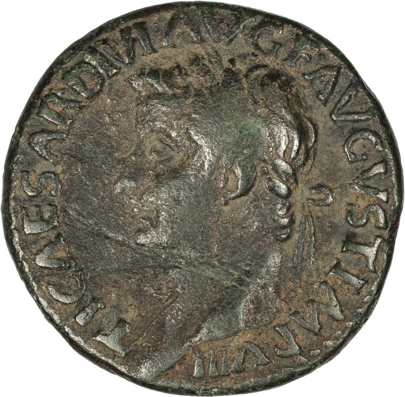 Римская империя · Tiberius · As · I в., аверс, Федеральное государственное бюджетное учреждение культуры "Государственный музей изобразительных искусств имени А.С. Пушкина"