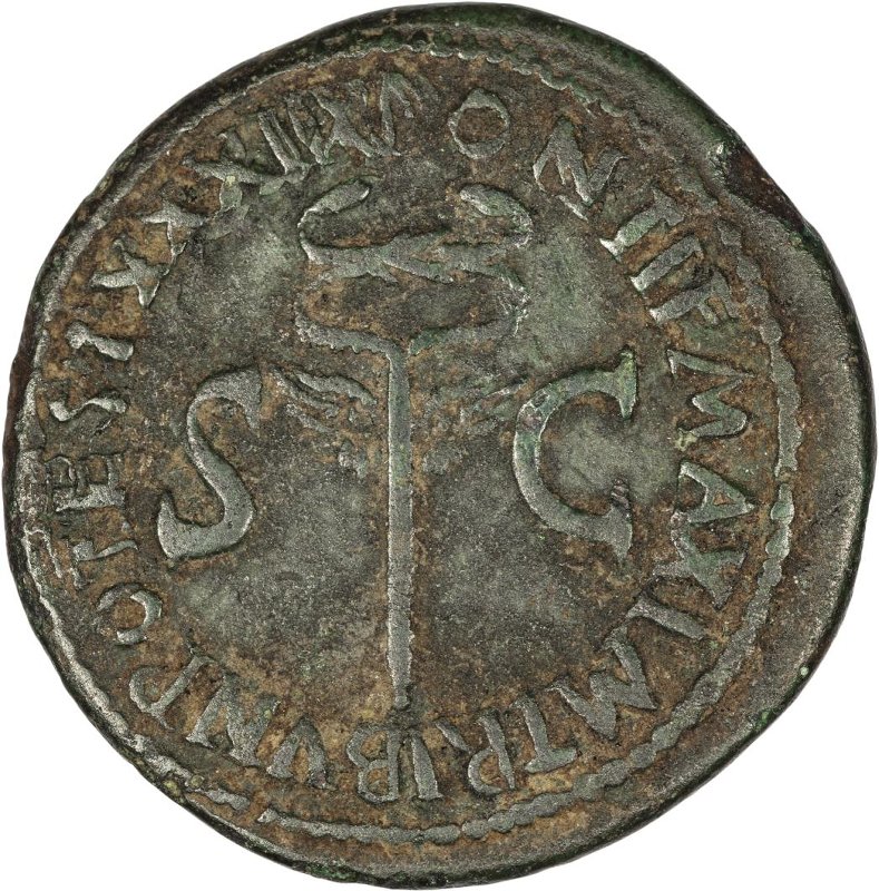 Римская империя · Tiberius · As · I в., реверс, Федеральное государственное бюджетное учреждение культуры "Государственный музей изобразительных искусств имени А.С. Пушкина"