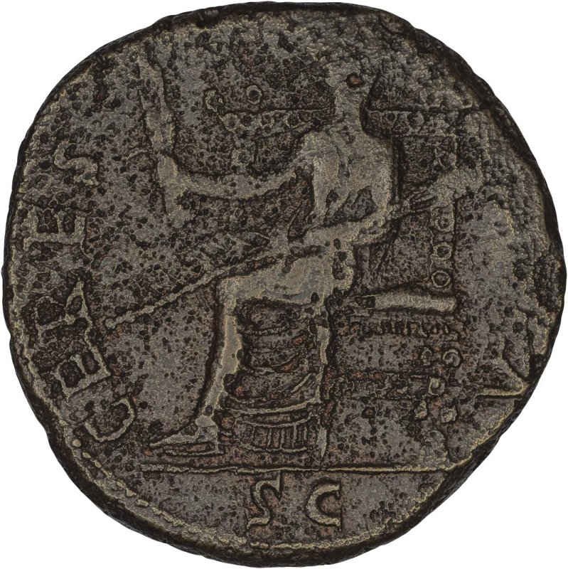 Римская империя · Claudius · Dupondius · I в., реверс, Федеральное государственное бюджетное учреждение культуры "Государственный музей изобразительных искусств имени А.С. Пушкина"