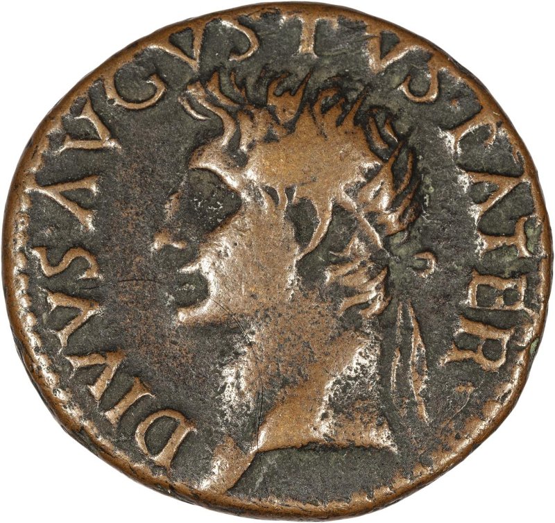 Римская империя · Tiberius · As · XIV в., аверс, Федеральное государственное бюджетное учреждение культуры "Государственный музей изобразительных искусств имени А.С. Пушкина"