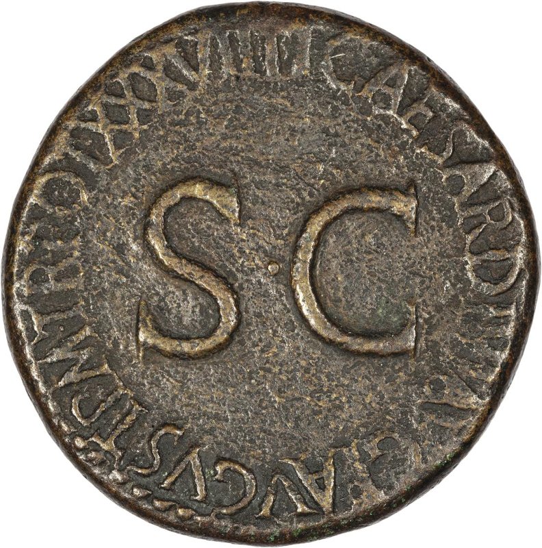Римская империя · Tiberius · Sestertius · I в., реверс, Федеральное государственное бюджетное учреждение культуры "Государственный музей изобразительных искусств имени А.С. Пушкина"