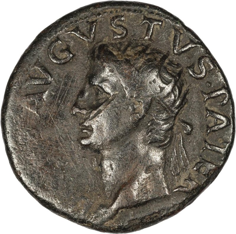 Римская империя · Tiberius · As · I в., аверс, Федеральное государственное бюджетное учреждение культуры "Государственный музей изобразительных искусств имени А.С. Пушкина"