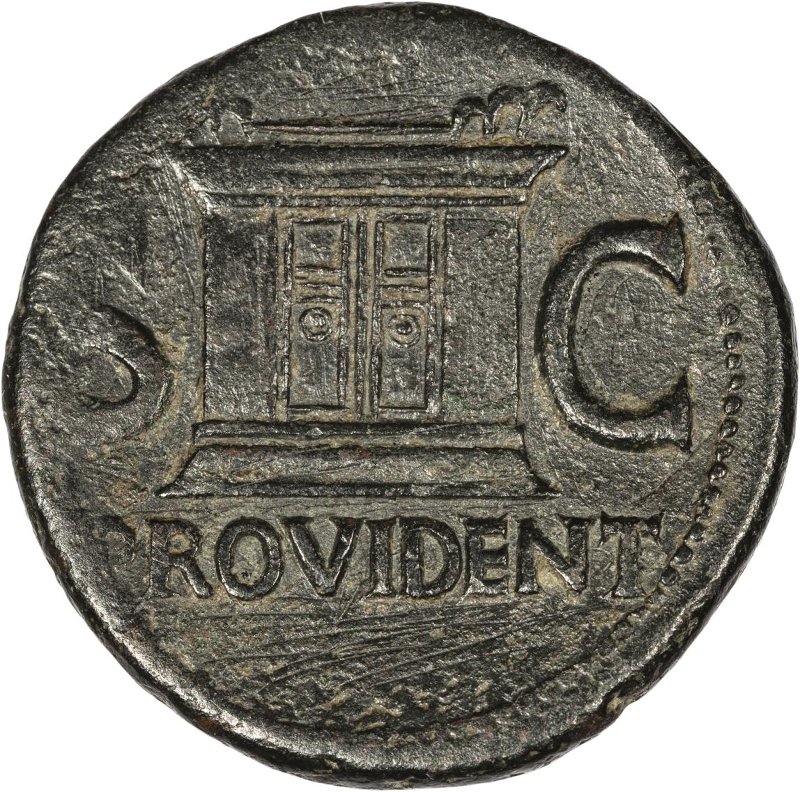 Римская империя · Tiberius · As · I в., реверс, Федеральное государственное бюджетное учреждение культуры "Государственный музей изобразительных искусств имени А.С. Пушкина"