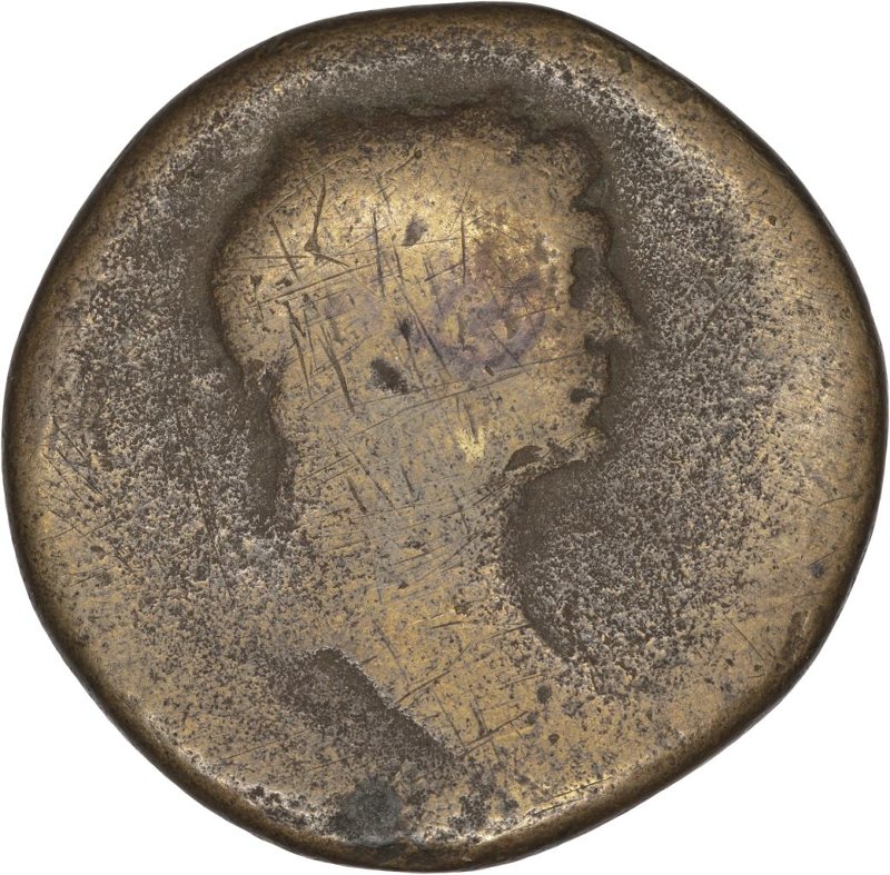 Римская империя · Trajan · Sestertius · I в., аверс, Федеральное государственное бюджетное учреждение культуры "Государственный музей изобразительных искусств имени А.С. Пушкина"