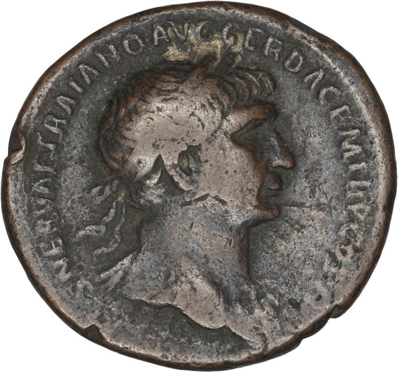 Римская империя · Trajan · As · I в., аверс, Федеральное государственное бюджетное учреждение культуры "Государственный музей изобразительных искусств имени А.С. Пушкина"