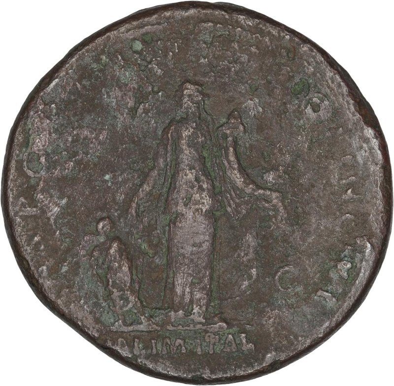 Римская империя · Trajan · Sestertius · I в., реверс, Федеральное государственное бюджетное учреждение культуры "Государственный музей изобразительных искусств имени А.С. Пушкина"