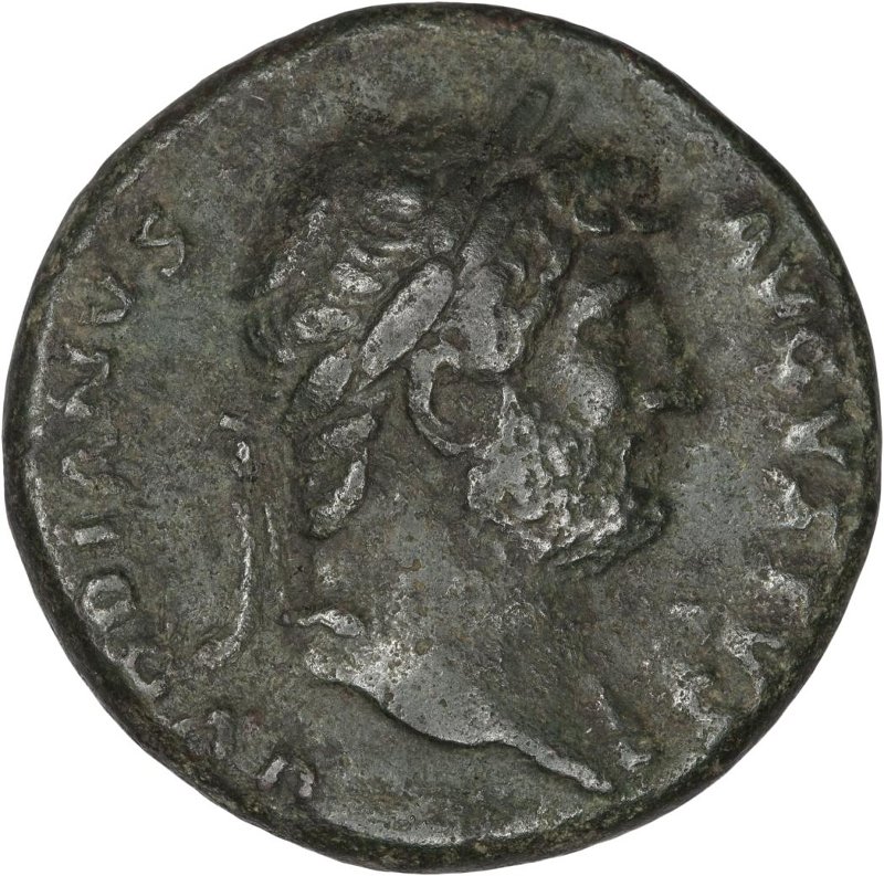 Римская империя · Hadrian · Dupondius · I в., аверс, Федеральное государственное бюджетное учреждение культуры "Государственный музей изобразительных искусств имени А.С. Пушкина"