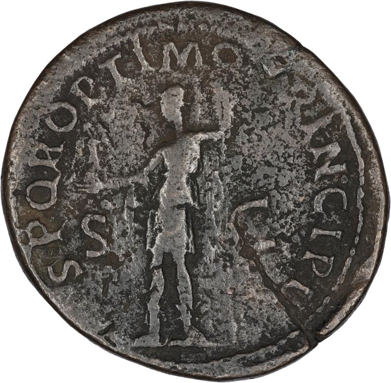 Римская империя · Trajan · Sestertius · I в., реверс, Федеральное государственное бюджетное учреждение культуры "Государственный музей изобразительных искусств имени А.С. Пушкина"