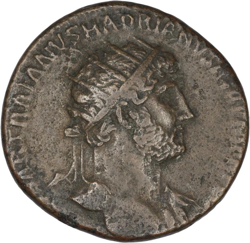 Римская империя · Hadrian · Dupondius · I в., аверс, Федеральное государственное бюджетное учреждение культуры "Государственный музей изобразительных искусств имени А.С. Пушкина"