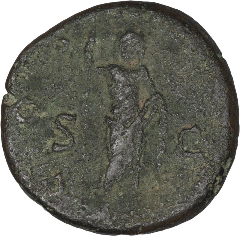 Римская империя · Hadrian · Dupondius · I в., реверс, Федеральное государственное бюджетное учреждение культуры "Государственный музей изобразительных искусств имени А.С. Пушкина"