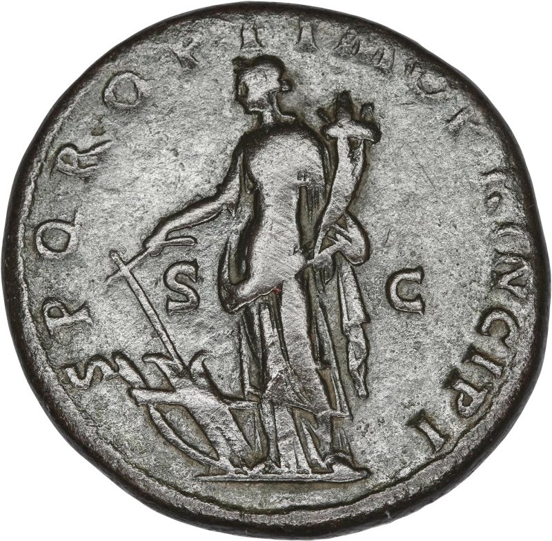 Римская империя · Trajan · Sestertius · I в., реверс, Федеральное государственное бюджетное учреждение культуры "Государственный музей изобразительных искусств имени А.С. Пушкина"