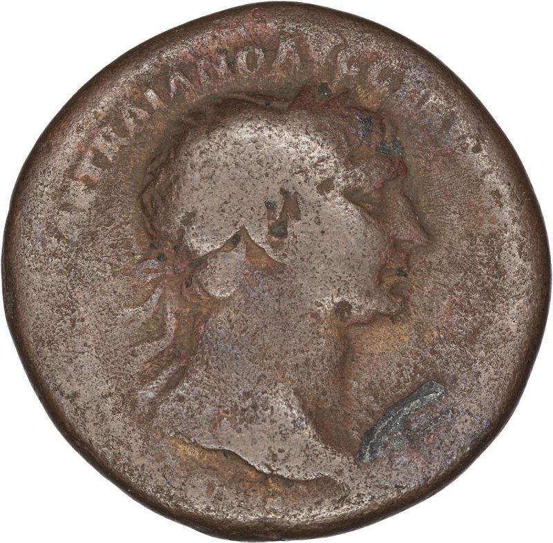 Римская империя · Trajan · As · I в., аверс, Федеральное государственное бюджетное учреждение культуры "Государственный музей изобразительных искусств имени А.С. Пушкина"