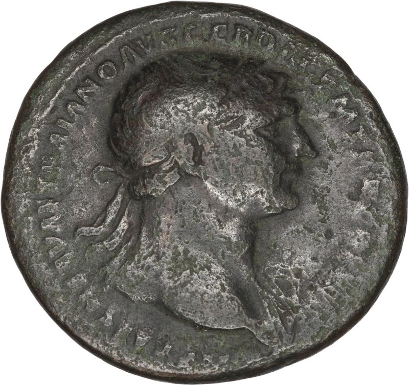 Римская империя · Trajan · As · I в., аверс, Федеральное государственное бюджетное учреждение культуры "Государственный музей изобразительных искусств имени А.С. Пушкина"