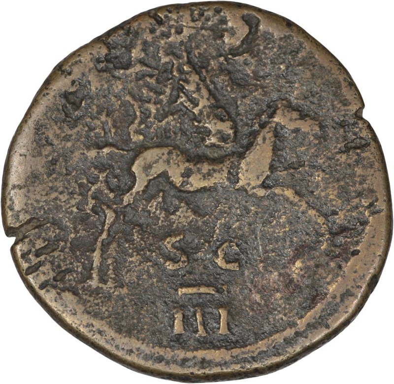 Римская империя · Hadrian · Dupondius · I в., реверс, Федеральное государственное бюджетное учреждение культуры "Государственный музей изобразительных искусств имени А.С. Пушкина"