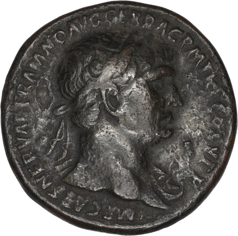 Римская империя · Trajan · Sestertius · I в., аверс, Федеральное государственное бюджетное учреждение культуры "Государственный музей изобразительных искусств имени А.С. Пушкина"
