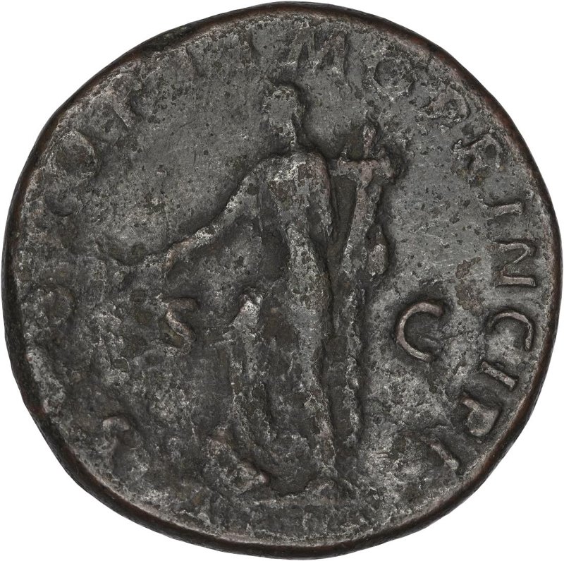 Римская империя · Trajan · Sestertius · I в., реверс, Федеральное государственное бюджетное учреждение культуры "Государственный музей изобразительных искусств имени А.С. Пушкина"