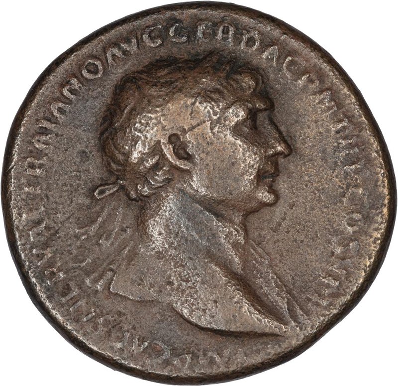 Римская империя · Trajan · Sestertius · I в., аверс, Федеральное государственное бюджетное учреждение культуры "Государственный музей изобразительных искусств имени А.С. Пушкина"