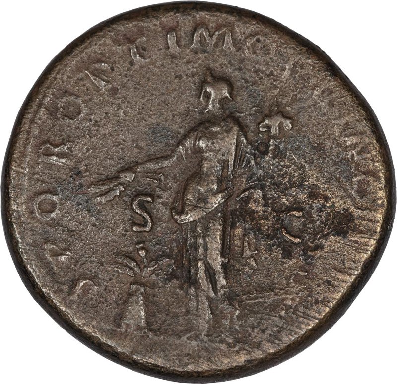 Римская империя · Trajan · Sestertius · I в., реверс, Федеральное государственное бюджетное учреждение культуры "Государственный музей изобразительных искусств имени А.С. Пушкина"