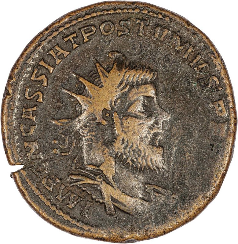Римская империя · Postumus · Sestertius · II в., аверс, Федеральное государственное бюджетное учреждение культуры "Государственный музей изобразительных искусств имени А.С. Пушкина"