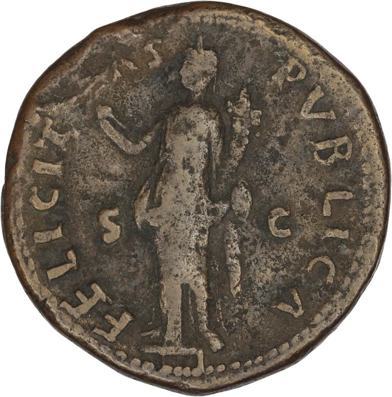 Римская империя · Vespasian · Dupondius · I в., реверс, Федеральное государственное бюджетное учреждение культуры "Государственный музей изобразительных искусств имени А.С. Пушкина"