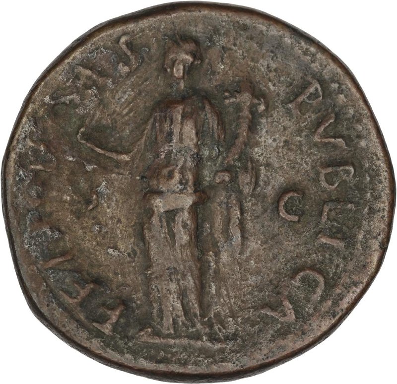 Римская империя · Vespasian · Dupondius · I в., реверс, Федеральное государственное бюджетное учреждение культуры "Государственный музей изобразительных искусств имени А.С. Пушкина"