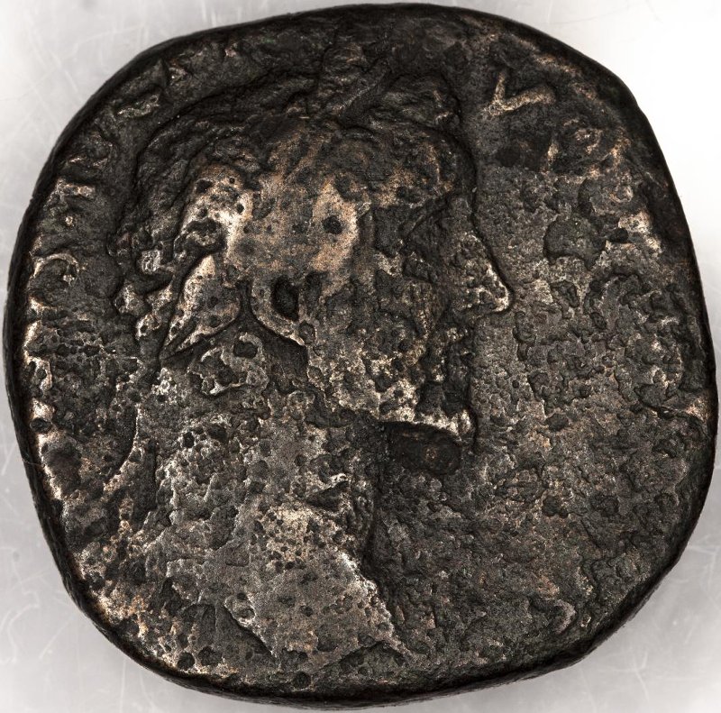 Римская империя · Antoninus Pius · Sestertius · I в., аверс, Федеральное государственное бюджетное учреждение культуры "Государственный музей изобразительных искусств имени А.С. Пушкина"