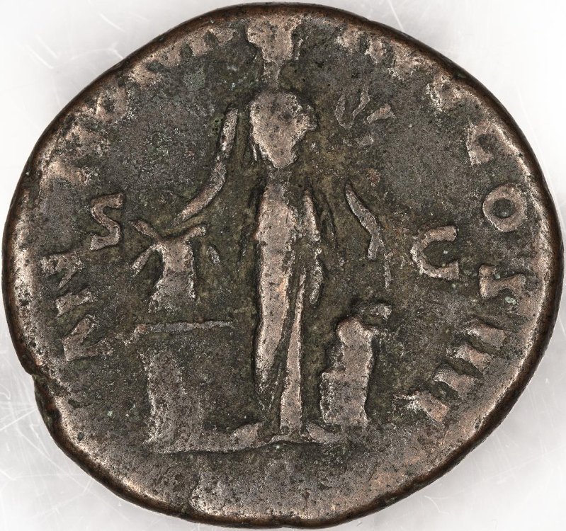 Римская империя · Antoninus Pius · As · I в., реверс, Федеральное государственное бюджетное учреждение культуры "Государственный музей изобразительных искусств имени А.С. Пушкина"