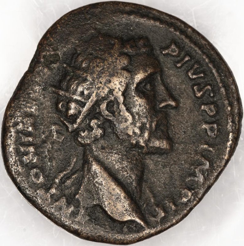 Римская империя · Antoninus Pius · Dupondius · I в., аверс, Федеральное государственное бюджетное учреждение культуры "Государственный музей изобразительных искусств имени А.С. Пушкина"