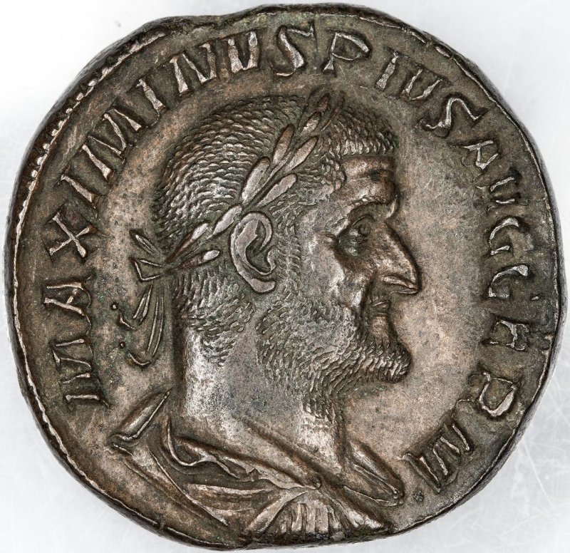 Римская империя · Maximinus Thrax · Sestertius · II в., аверс, Федеральное государственное бюджетное учреждение культуры "Государственный музей изобразительных искусств имени А.С. Пушкина"