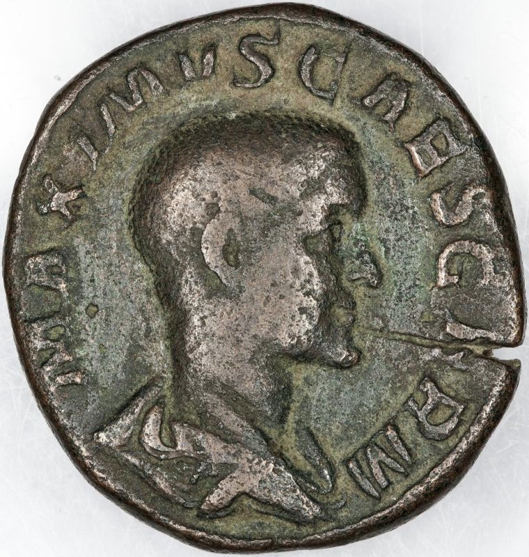 Римская империя · Maximinus Thrax · Sestertius · II в., аверс, Федеральное государственное бюджетное учреждение культуры "Государственный музей изобразительных искусств имени А.С. Пушкина"