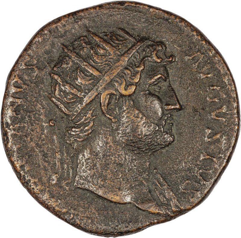 Римская империя · Hadrian · Dupondius · I в., аверс, Федеральное государственное бюджетное учреждение культуры "Государственный музей изобразительных искусств имени А.С. Пушкина"