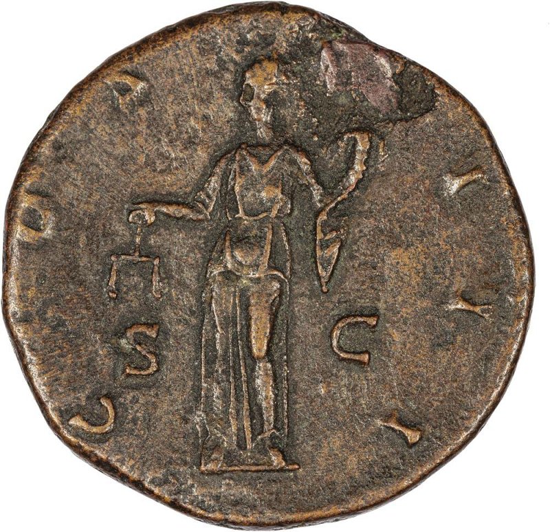 Римская империя · Hadrian · Dupondius · I в., реверс, Федеральное государственное бюджетное учреждение культуры "Государственный музей изобразительных искусств имени А.С. Пушкина"