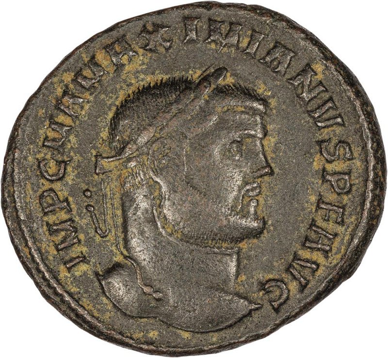 Римская империя · Maximian · Follis · II в., аверс, Федеральное государственное бюджетное учреждение культуры "Государственный музей изобразительных искусств имени А.С. Пушкина"