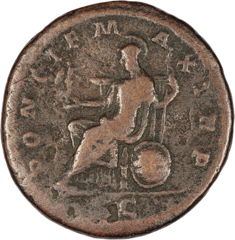 Римская империя · Elagabalus · As · II в., реверс, Федеральное государственное бюджетное учреждение культуры "Государственный музей изобразительных искусств имени А.С. Пушкина"