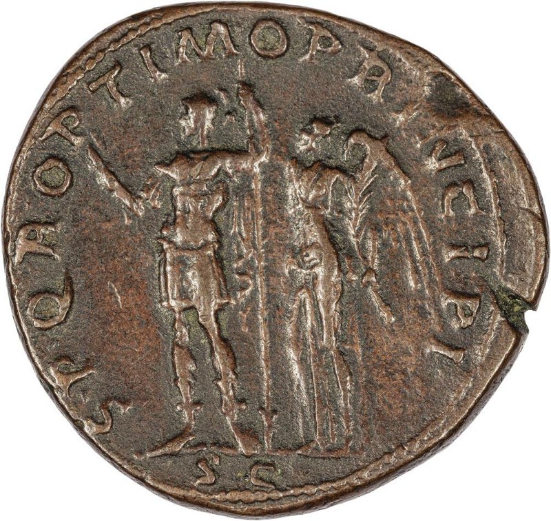 Римская империя · Trajan · Sestertius · I в., реверс, Федеральное государственное бюджетное учреждение культуры "Государственный музей изобразительных искусств имени А.С. Пушкина"