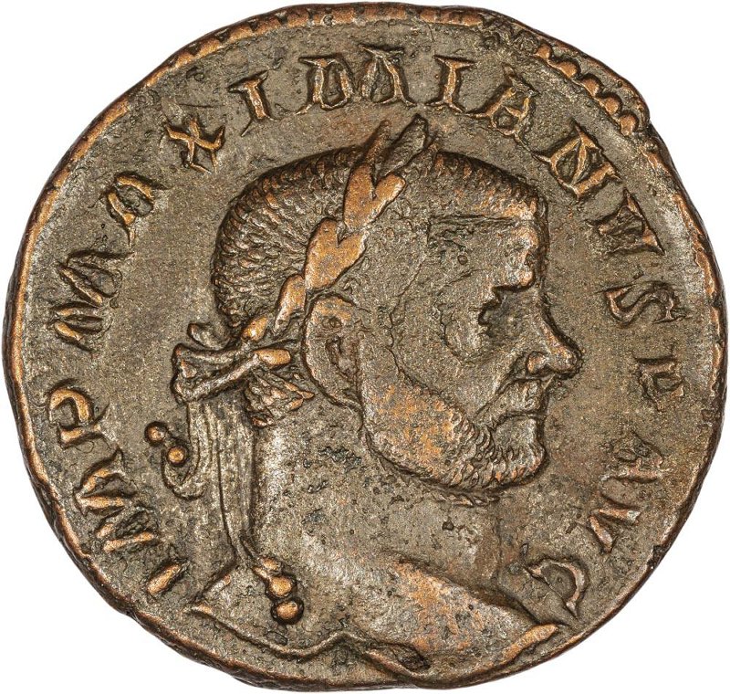 Римская империя · Maximian · Follis · II в., аверс, Федеральное государственное бюджетное учреждение культуры "Государственный музей изобразительных искусств имени А.С. Пушкина"