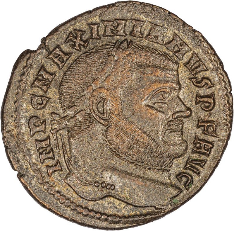 Римская империя · Maximian · Follis · II в., аверс, Федеральное государственное бюджетное учреждение культуры "Государственный музей изобразительных искусств имени А.С. Пушкина"