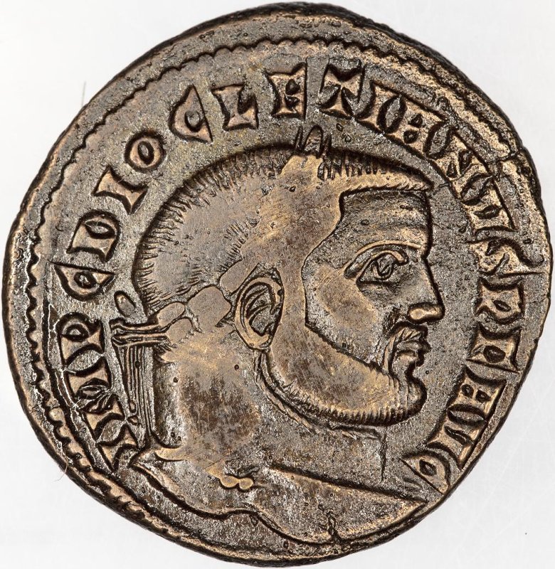 Римская империя · Diocletian · Follis · III в., аверс, Федеральное государственное бюджетное учреждение культуры "Государственный музей изобразительных искусств имени А.С. Пушкина"