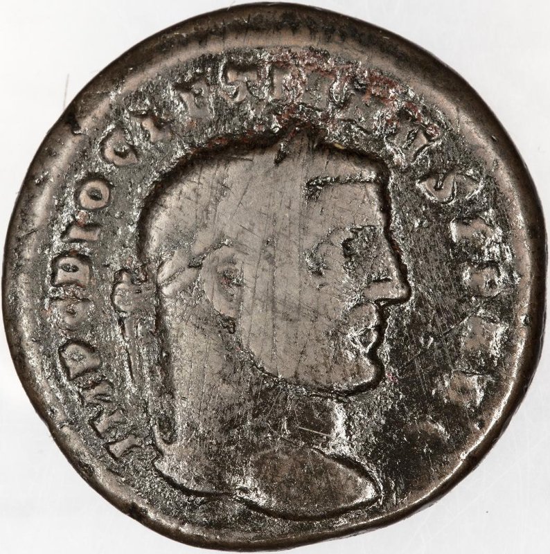 Римская империя · Diocletian · Follis · II в., аверс, Федеральное государственное бюджетное учреждение культуры "Государственный музей изобразительных искусств имени А.С. Пушкина"