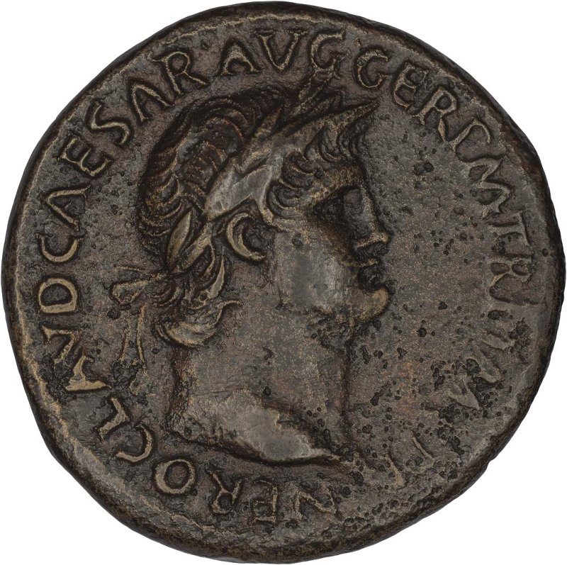Римская империя · Nero · Sestertius · I в., аверс, Федеральное государственное бюджетное учреждение культуры "Государственный музей изобразительных искусств имени А.С. Пушкина"