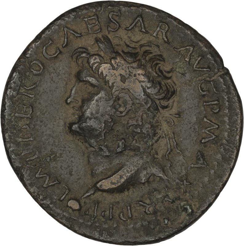 Римская империя · Nero · Dupondius · I в., аверс, Федеральное государственное бюджетное учреждение культуры "Государственный музей изобразительных искусств имени А.С. Пушкина"