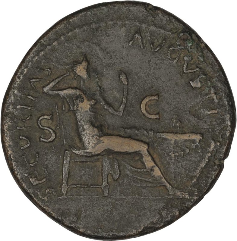 Римская империя · Nero · Dupondius · I в., реверс, Федеральное государственное бюджетное учреждение культуры "Государственный музей изобразительных искусств имени А.С. Пушкина"