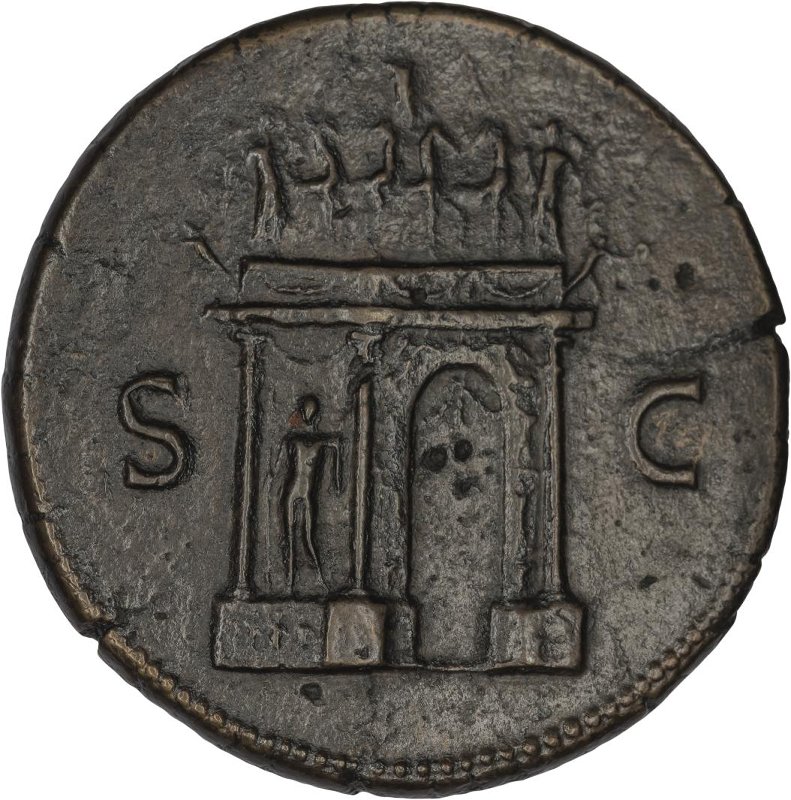 Римская империя · Nero · Sestertius · I в., реверс, Федеральное государственное бюджетное учреждение культуры "Государственный музей изобразительных искусств имени А.С. Пушкина"