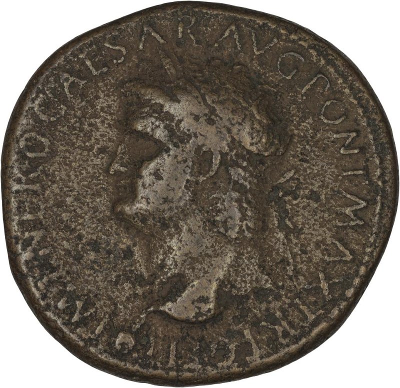 Римская империя · Nero · Sestertius · I в., аверс, Федеральное государственное бюджетное учреждение культуры "Государственный музей изобразительных искусств имени А.С. Пушкина"